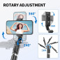 Selfie Stick Trépied 3-en-1 Extensible & Portable avec Télécommande Sans Fil Compatible iPhone et Android
