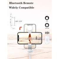 46 Selfie Stick Tripod with Wireless Remote & LED Fill Light for iPhone 16/15/14/Android Smartphones