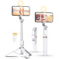 46 Selfie Stick Tripod with Wireless Remote & LED Fill Light for iPhone 16/15/14/Android Smartphones