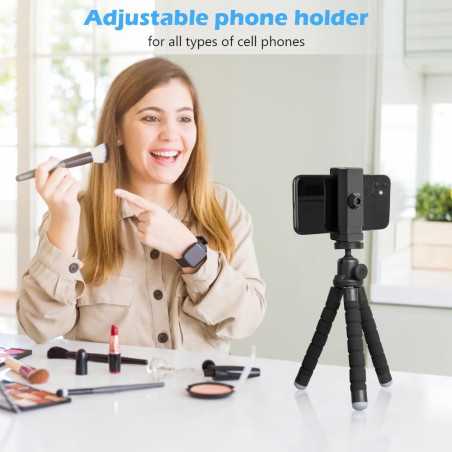 Ubeesize Portable Flexible Phone Tripod with Wireless Remote & Clip – Perfect for Video Recording