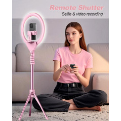 UBeesize Ring Light 12'' avec Trépied 62'', Rose, pour Vidéo, Streaming, Compatible Téléphones et Caméras