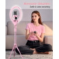 UBeesize Ring Light 12'' avec Trépied 62'', Rose, pour Vidéo, Streaming, Compatible Téléphones et Caméras UBeesize Ring Light 12'' avec Trépied 62'', Rose, pour Vidéo, Streaming, Compatible Téléphones et Caméras