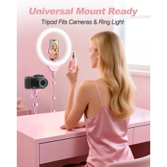 Anneau Lumineux UBeesize 12'' Rose avec Trépied 62’’ Pro