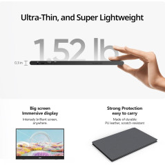 MNN 15.6 FHD Portable Monitor USB-C HDMI HDR Ultra-Slim IPS Display