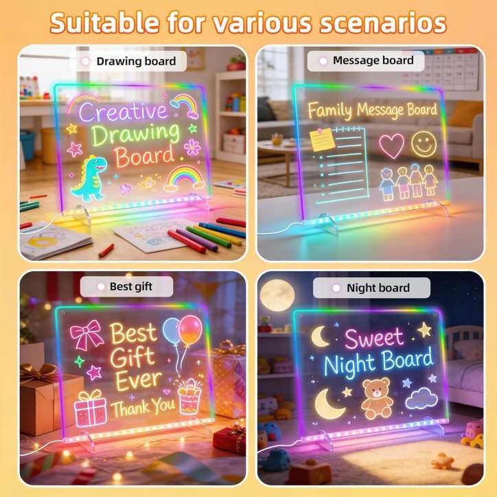 LED Note Board 16 Drawing Tablet with 6 Modes, 8 Colors, 13 Light Effects, 7 Markers & Tracing Book - Kids Gift LED Note Board 16 Drawing Tablet with 6 Modes, 8 Colors, 13 Light Effects, 7 Markers & Tracing Book - Kids Gift