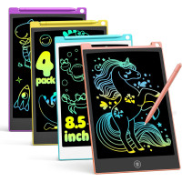 TECJOE Lot de 4 Tablettes LCD 8,5 Colorées pour Dessin, Jeux, Apprentissage Enfants 3-8 ans