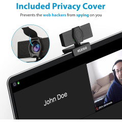 NexiGo N60 1080P Webcam with Mic, Privacy Cover & USB Plug & Play
