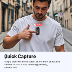 Mini Caméra 4K 128GB Portable – Enregistrement Mains Libres