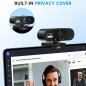Webcam AOC 4K avec Microphone, Réduction de Bruit, Cache Vie Privée, 99° FOV, USB Plug & Play Webcam AOC 4K avec Microphone, Réduction de Bruit, Cache Vie Privée, 99° FOV, USB Plug & Play