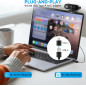 Webcam AOC 4K avec Microphone, Réduction de Bruit, Cache Vie Privée, 99° FOV, USB Plug & Play Webcam AOC 4K avec Microphone, Réduction de Bruit, Cache Vie Privée, 99° FOV, USB Plug & Play
