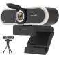 1080P Webcam with Microphone & Privacy Cover, USB Plug & Play, Auto Light Correction for Video Calls & Streaming