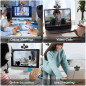 Webcam 1080P Full HD avec Micro Anti-Bruit, Correction Lumière, Cache Vie Privée, USB Plug & Play Webcam 1080P Full HD avec Micro Anti-Bruit, Correction Lumière, Cache Vie Privée, USB Plug & Play
