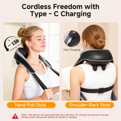 6D Deep Tissue Neck Massager with Heat – Cordless Pain Relief Gift