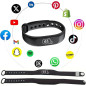 Bracelet NFC Tap - Carte de Visite Digitale sans Abonnement - Compatible iPhone & Android (Noir, Pack 1) Bracelet NFC Tap - Carte de Visite Digitale sans Abonnement - Compatible iPhone & Android (Noir, Pack 1)
