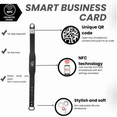 Tap NFC Wristband - Digital Business Card Bracelet, No Fees, iPhone & Android