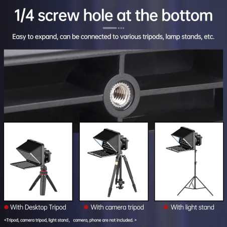 Téléprompteur Portable LENSGO 7,9'' Compatible iOS/Android pour iPad, Smartphone, DSLR - Enseignement, Vlog