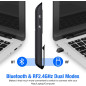 Télécommande Présentation Sans Fil Bluetooth & RF 2.4GHz, Compatible Mac, Pointeur Rouge, Alimentée AAA Télécommande Présentation Sans Fil Bluetooth & RF 2.4GHz, Compatible Mac, Pointeur Rouge, Alimentée AAA