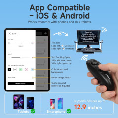 Moman Teleprompter Métal 12 avec Télécommande APP pour iPad