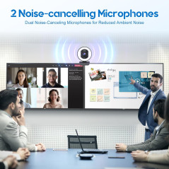 4K Webcam with Ring Light, Autofocus & Privacy Cover for Streaming