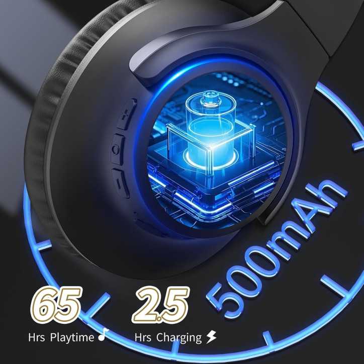 KVIDIO Casque Bluetooth Pliable Over Ear, 65h, Micro, Bass Profond, Son HiFi Stéréo, Léger, Faible Latence KVIDIO Casque Bluetooth Pliable Over Ear, 65h, Micro, Bass Profond, Son HiFi Stéréo, Léger, Faible Latence