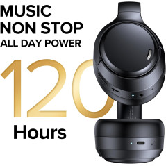 Hybrid ANC Bluetooth 6.0 Over-Ear Headphones, 120H Playtime, 6 ENC Mics, Hi-Res Audio, Low Latency, Wireless