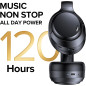 Casque Bluetooth 6.0 ANC Hybride, 120H Autonomie, Micro Clear Call, Hi-Res Audio, Confortable, Sans Fil