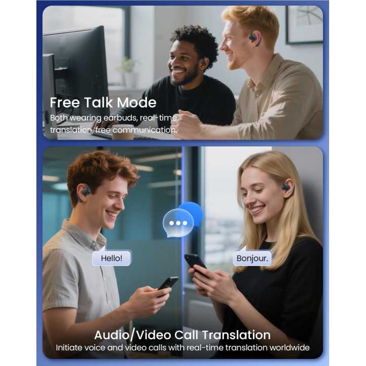 AI Translation Earbuds K08 - Real-Time 164 Languages, 80H Playtime, Wireless Bluetooth Headphones for Travel & Meeting AI Translation Earbuds K08 - Real-Time 164 Languages, 80H Playtime, Wireless Bluetooth Headphones for Travel & Meeting
