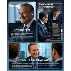 Real-Time AI Translator Earbuds – 188 Languages, Bluetooth 6.1, LCD Touch