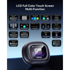 Real-Time AI Translation Earbuds, 188 Languages, Bluetooth 6.1, Open Ear LCD Touch, Travel & Meeting Translator