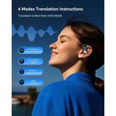 Real-Time AI Translator Earbuds – 188 Languages, Bluetooth 6.1, LCD Touch