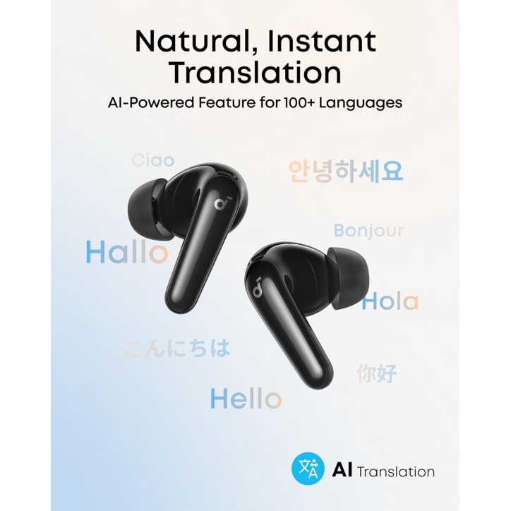 Soundcore P31i by Anker – Écouteurs sans fil Bluetooth, ANC adaptatif, Hi-Res, 50H, Traduction, IP55 Noir Soundcore P31i by Anker – Écouteurs sans fil Bluetooth, ANC adaptatif, Hi-Res, 50H, Traduction, IP55 Noir