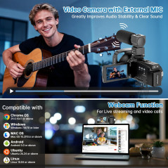 2025 8K Ultra HD Video Camera 88MP Vlogging Camcorder with WiFi & Night Vision