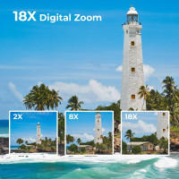Caméra Vidéo Numérique 1080P 18X Zoom, Écran Rotatif 3, Anti-Tremblement, 48MP, Vlogging, 32GB + Batterie