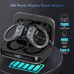 Écouteurs Sans Fil Sport Bluetooth 75H Autonomie IPX7