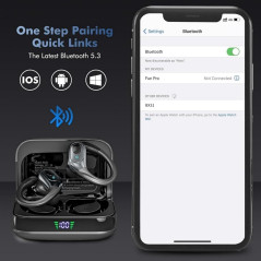 Wireless Sports Bluetooth Earbuds, 75H Playtime, IPX7, Noise Canceling