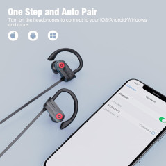 Boean Bluetooth Headphones - 16H Playtime, Waterproof IPX7, Deep Bass