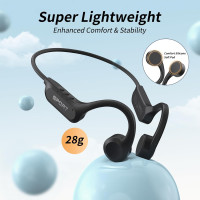 CXK Bone Conduction Bluetooth 5.4 Headphones with Mic, IPX6 Waterproof, 10H Playtime for Sports