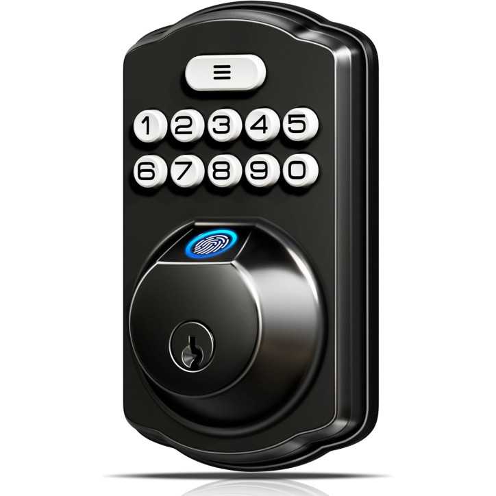 Veise KS02A Fingerprint Keyless Entry Door Lock - Auto Lock, Biometric, Keypad, Anti-Peeping, Matte Black Veise KS02A Fingerprint Keyless Entry Door Lock - Auto Lock, Biometric, Keypad, Anti-Peeping, Matte Black