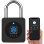eLinkSmart Fingerprint Gym Locker Lock - Keyless Biometric Bluetooth Smart Padlock, Weatherproof, Black