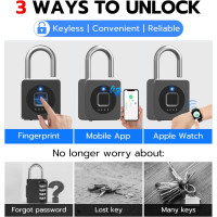 eLinkSmart Cadenas Biométrique Sans Clé, Bluetooth, Résistant Intempéries pour Casier Gym, Clôture, Extérieur