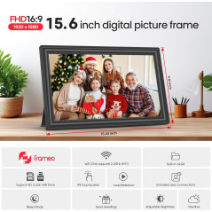 Cadre Photo Numérique 64GB 15.6 WiFi FHD IPS Tactile