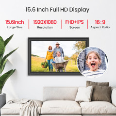 64GB 15.6 Frameo Digital Photo Frame WiFi FHD Touch Screen Gift