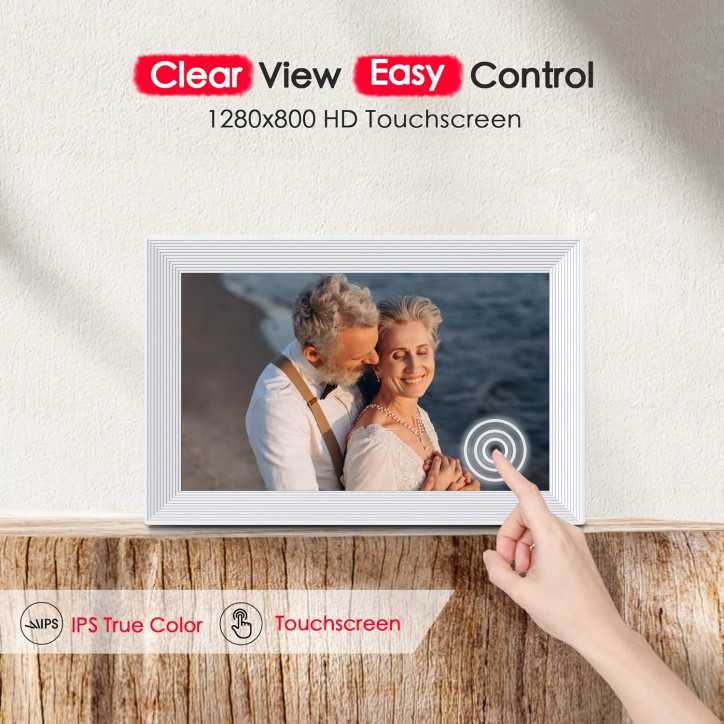Cadre Photo Numérique 10,1 Frameo WiFi HD 1280x800 IPS Tactile 32GB Partage Instantané, Cadeau Parfait Cadre Photo Numérique 10,1 Frameo WiFi HD 1280x800 IPS Tactile 32GB Partage Instantané, Cadeau Parfait