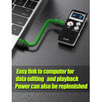 Digital Voice Recorder 16GB USB Rechargeable Dictaphone with Playback for Lectures - Compact Tape Recorder