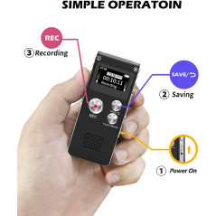 Enregistreur Vocal Numérique 16GB Rechargeable USB Lectures