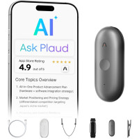 Plaud NotePin S Enregistreur Vocal IA Portable, 64Go, 112 Langues, Transcription & Résumé, 4 Accessoires