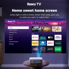 Projecteur Smart Roku Aurzen 1080P FHD WiFi Bluetooth Blanc