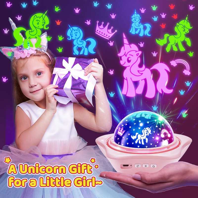 Onefire Girls Toys: 6-Film Unicorn Light Projector for Ages 4-6