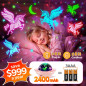 Projecteur lumineux licorne Onefire pour filles 4-6 ans, jouet rechargeable 360° avec 6 films, déco papillon