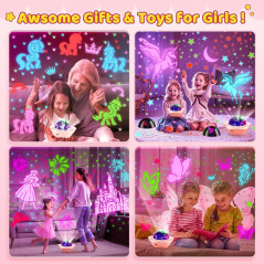 Onefire Girls Toys: 6-Film Unicorn Light Projector for Ages 4-6